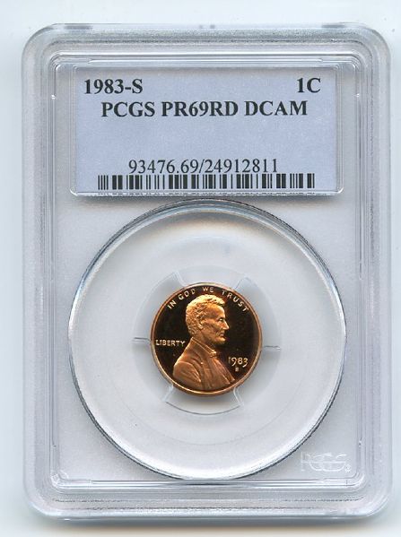 1983 S 1C Lincoln Cent Proof PCGS PR69DCAM