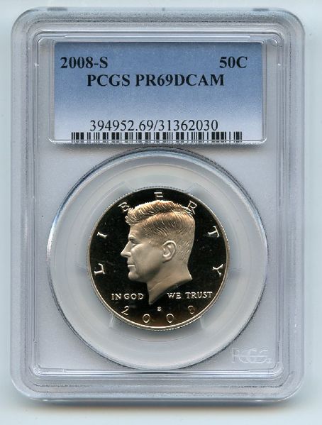 2008 S 50C Kennedy Half Dollar PCGS PR69DCAM