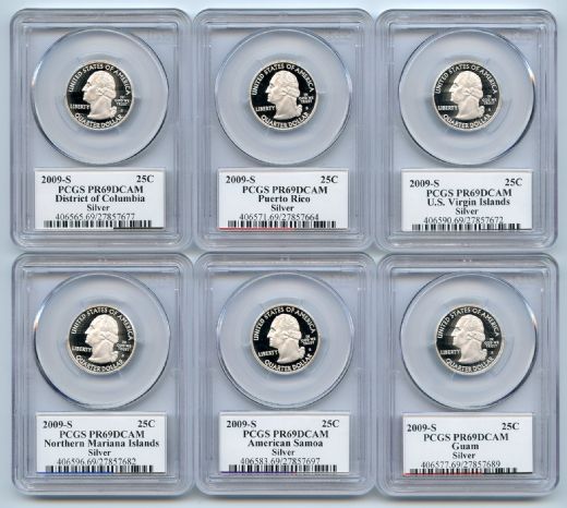 2009 S Silver Territory Quarter Set PCGS PR69DCAM