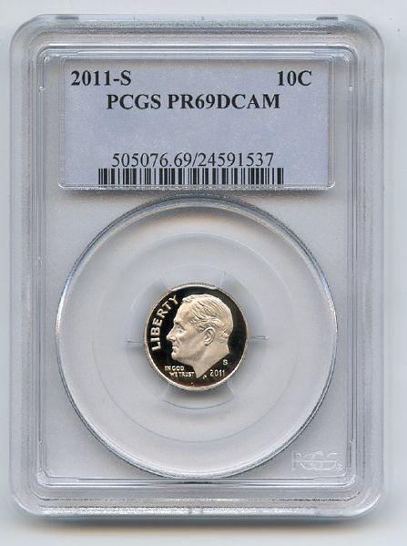 2011 S 10C Clad Roosevelt Dime PCGS PR69DCAM