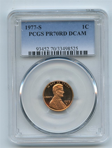 1977 S 1C Lincoln Cent Proof PCGS PR70DCAM