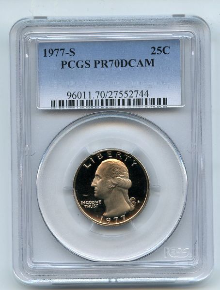 1977 S 25C Washington Quarter Proof PCGS PR70DCAM