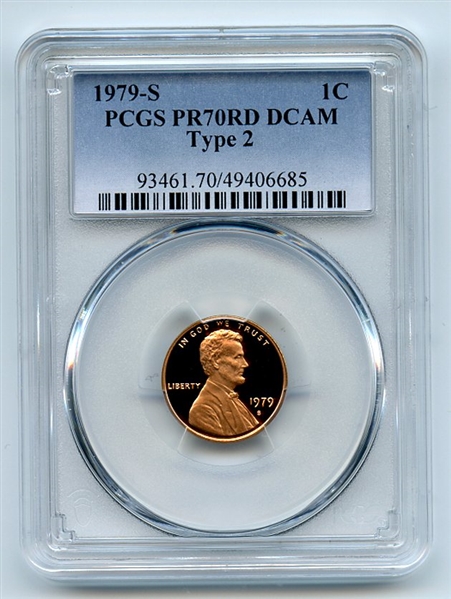 1979 S 1C T2 Type 2 Lincoln Cent Proof PCGS PR70DCAM