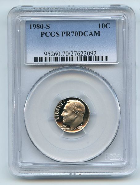 1980 S 10C Roosevelt Dime Proof PCGS PR70DCAM