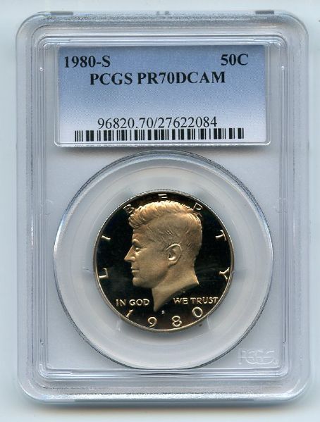 1980 S 50C Kennedy Half Dollar Proof PCGS PR70DCAM