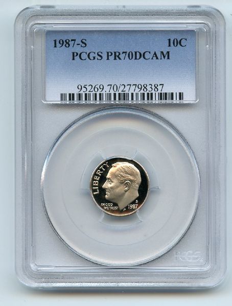 1987 S 10C Roosevelt Dime Proof PCGS PR70DCAM