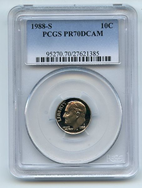 1988 S 10C Roosevelt Dime Proof PCGS PR70DCAM