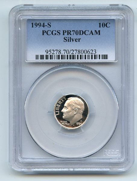 1994 S 10C Silver Roosevelt Dime Proof PCGS PR70DCAM