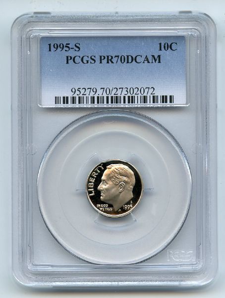 1995 S 10C Roosevelt Dime Proof PCGS PR70DCAM