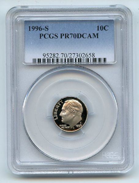 1996 S 10C Roosevelt Dime Proof PCGS PR70DCAM