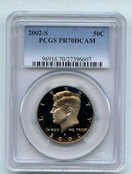 2002 S 50C Kennedy Half Dollar PCGS PR70DCAM