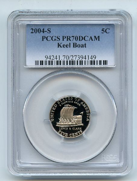 2004 S 5C Keel Boat Jefferson Nickel PCGS PR70DCAM