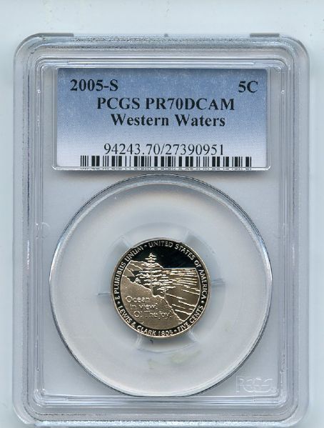 2005 S 5C Western Waters Jefferson Nickel PCGS PR70DCAM