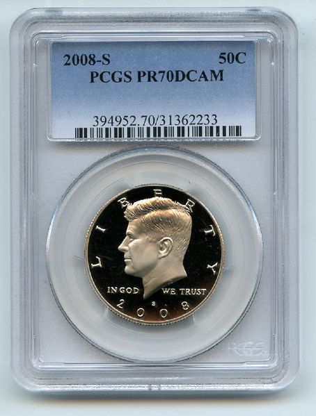 2008 S 50C Kennedy Half Dollar PCGS PR70DCAM