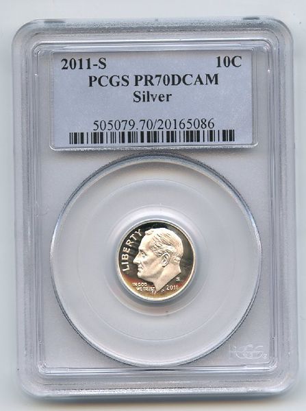 2011 S 10C Silver Roosevelt Dime PCGS PR70DCAM