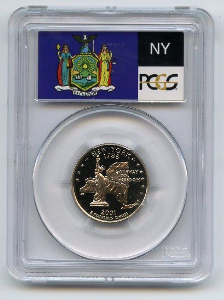 2001 S 25C Clad New York Quarter PCGS PR70DCAM