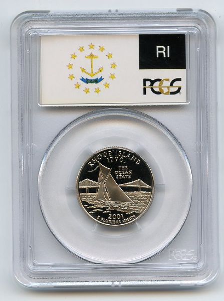 2001 S 25C Clad Rhode Island Quarter PCGS PR70DCAM