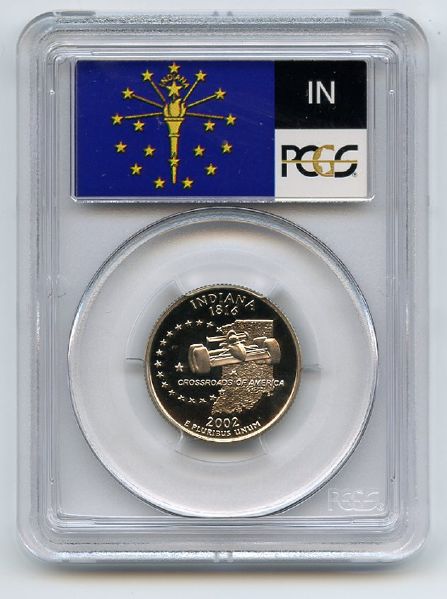 2002 S 25C Clad Indiana Quarter PCGS PR70DCAM