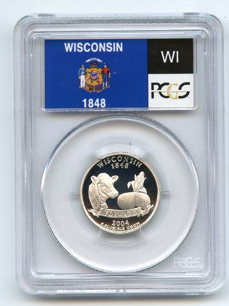 2004 S 25C Silver Wisconsin Quarter PCGS PR70DCAM