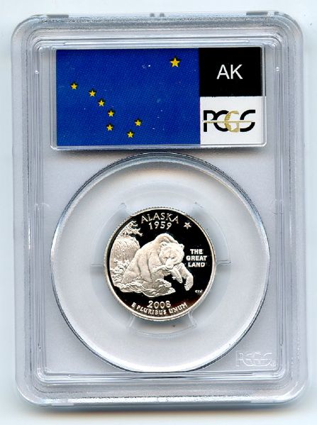 2008 S 25C Silver Alaska Quarter PCGS PR70DCAM