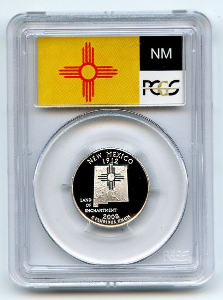 2008 S 25C Silver New Mexico Quarter PCGS PR70DCAM