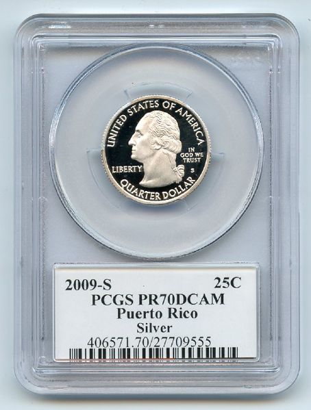 2009 S 25C Silver Puerto Rico Quarter PCGS PR70DCAM