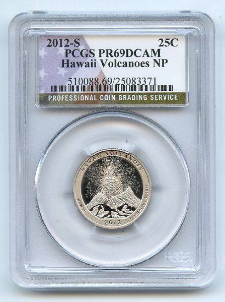 2012 S 25C Clad Hawaii Volcanes Quarter PCGS PR69DCAM