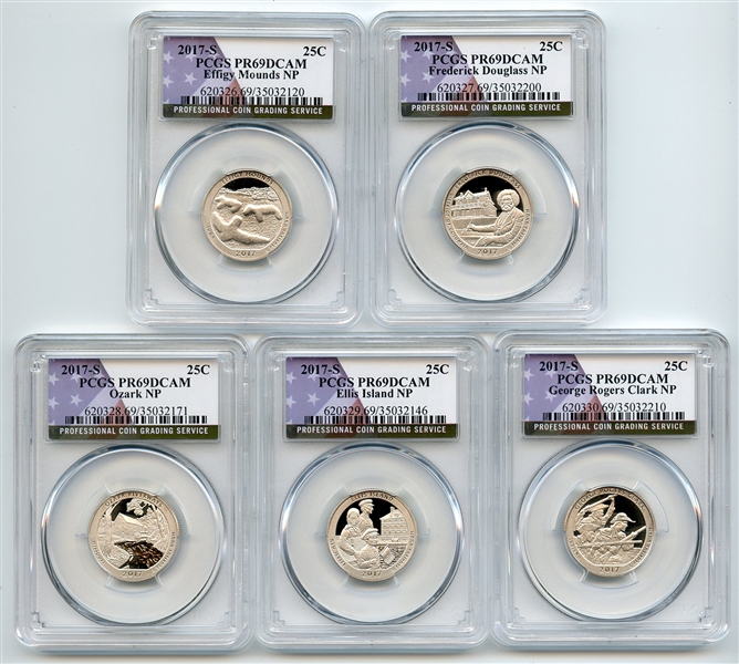 2017 S Clad National Parks Quarter Set PCGS PR69DCAM