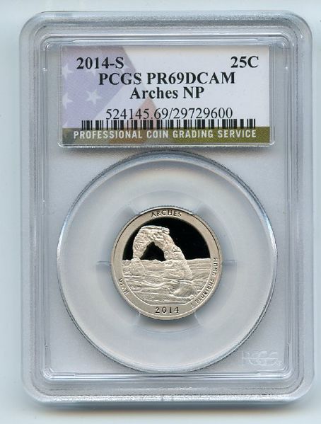 2014 S 25C Clad Arches Quarter PCGS PR69DCAM