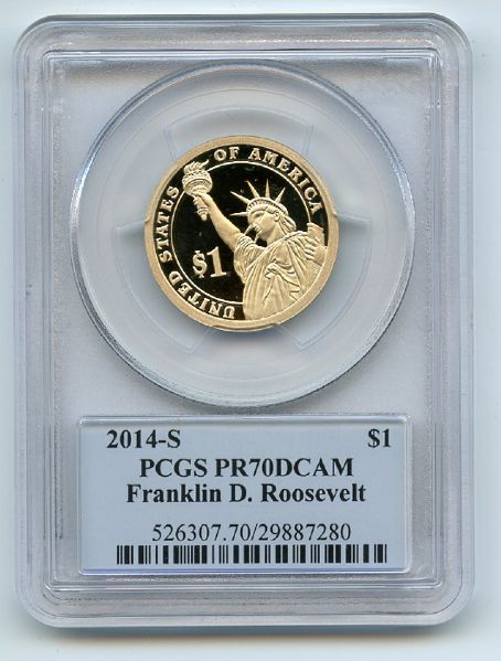 2014 S $1 Franklin D Roosevelt Dollar PCGS PR70DCAM