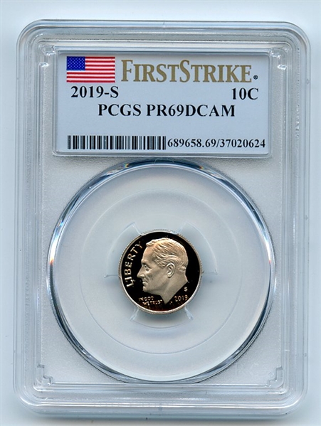 2019 S 10C Clad Roosevelt Dime PCGS PR69DCAM First Strike