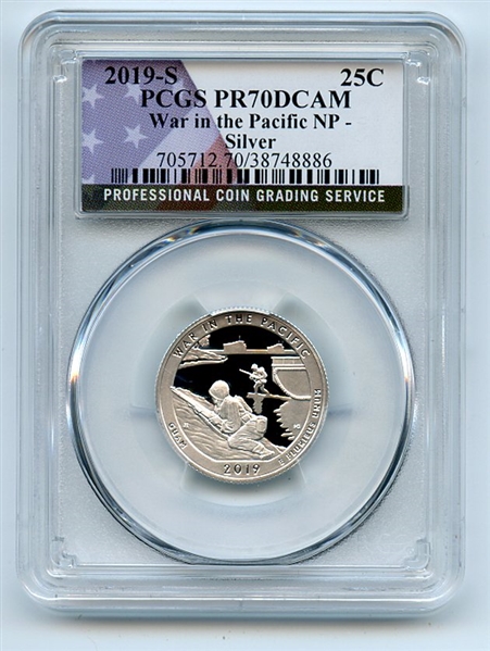 2019 S 25C Silver War in the Pacific Quarter PCGS PR70DCAM