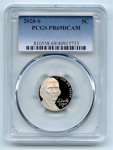 2020 S 5C Jefferson Nickel PCGS PR69DCAM