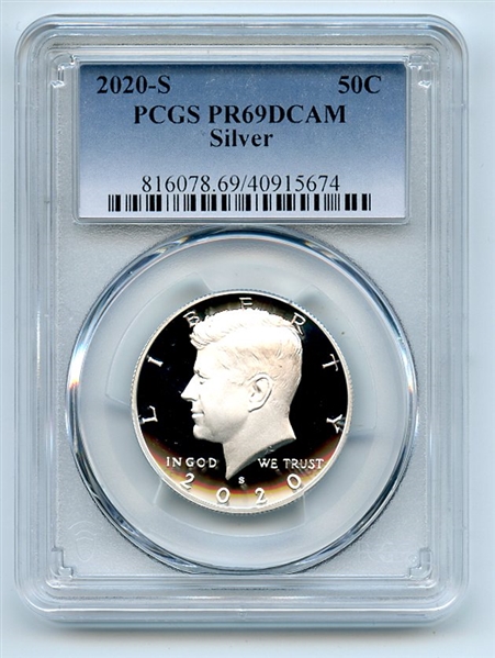 2020 S 50C Silver Kennedy Half Dollar PCGS PR69DCAM