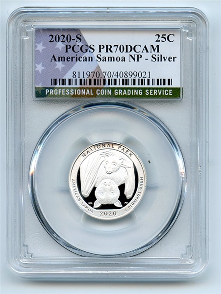 2020 S 25C Silver American Samoa Quarter PCGS PR70DCAM