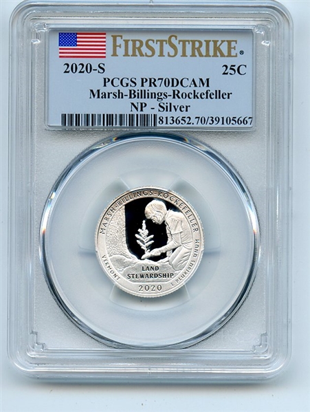 2020 S 25C Silver Marsh Billings Rockefeller Quarter PCGS PR70DCAM First Strike