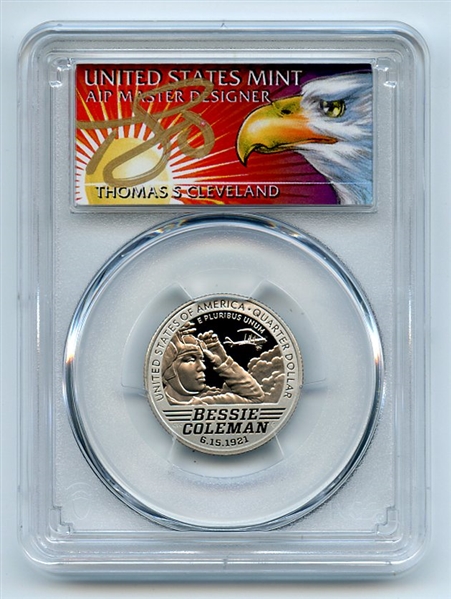 2023 S 25C Clad Bessie Coleman Quarter PCGS PR70DCAM FS Cleveland Eagle