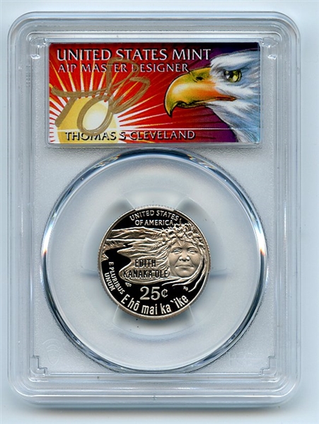 2023 S 25C Clad Edith Kanaka'ole Quarter PCGS PR70DCAM FS Cleveland Eagle