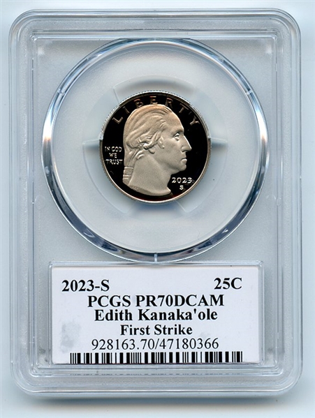 2023 S 25C Clad Edith Kanaka'ole Quarter PCGS PR70DCAM FS Cleveland Eagle