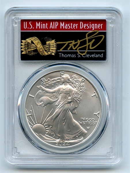 2024 $1 American Silver Eagle 1oz PCGS MS70 FS 1 of 500 Thomas Cleveland Arrows