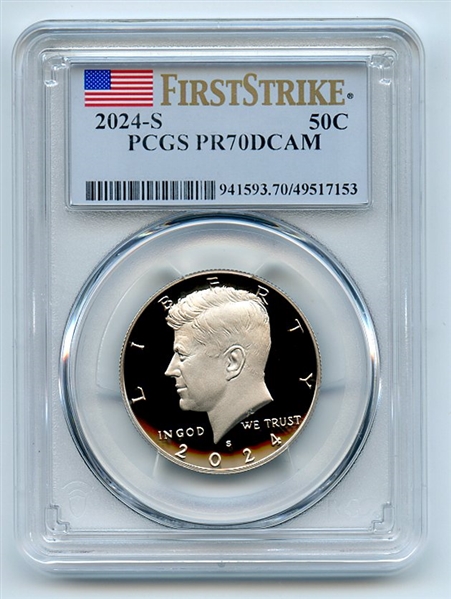 2024 S 50C Clad Kennedy Half Dollar PCGS PR70DCAM First Strike