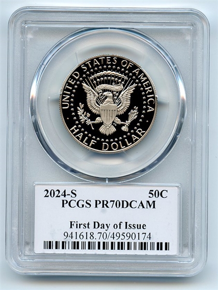 2024 S 50C Clad Kennedy Half Dollar PCGS PR70DCAM FDOI Cleveland Eagle