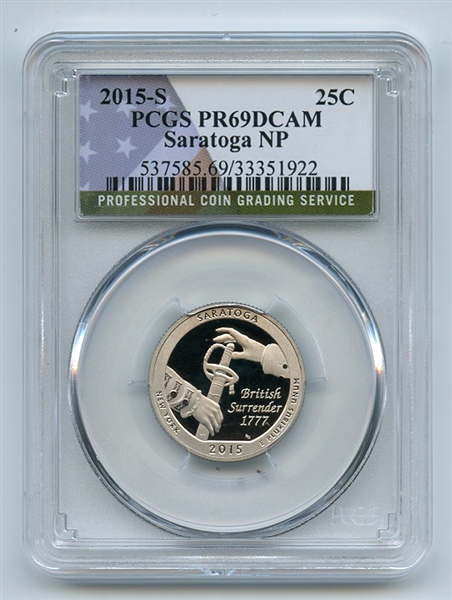 2015 S 25C Clad Saratoga Quarter PCGS PR69DCAM