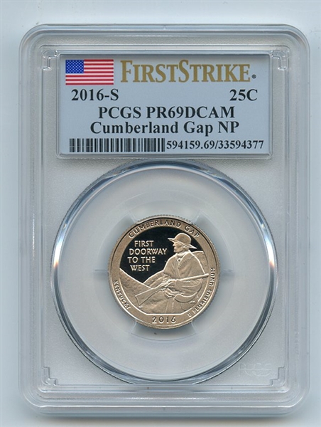 2016 S 25C Clad Cumberland Gap Quarter PCGS PR69DCAM First Strike