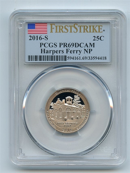 2016 S 25C Clad Harpers Ferry Quarter PCGS PR69DCAM First Strike