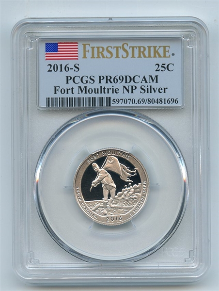 2016 S 25C Silver Fort Moultrie Quarter PCGS PR69DCAM First Strike