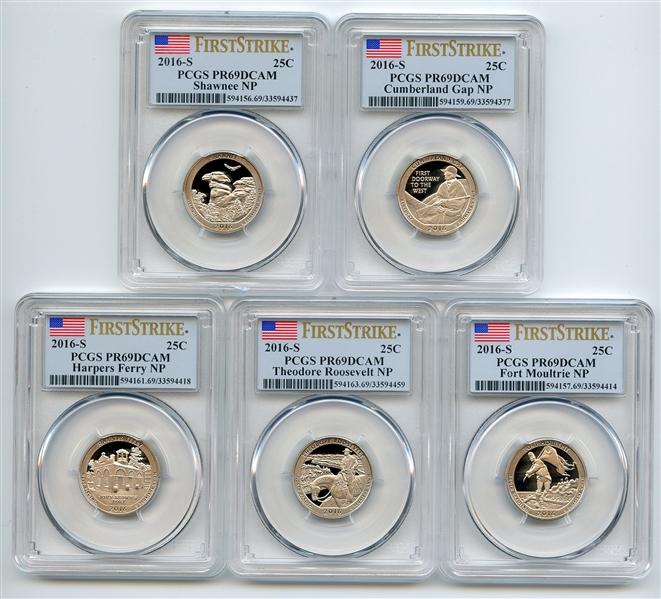 2016 S Clad State National Parks Quarter Set PCGS PR69DCAM First Strike