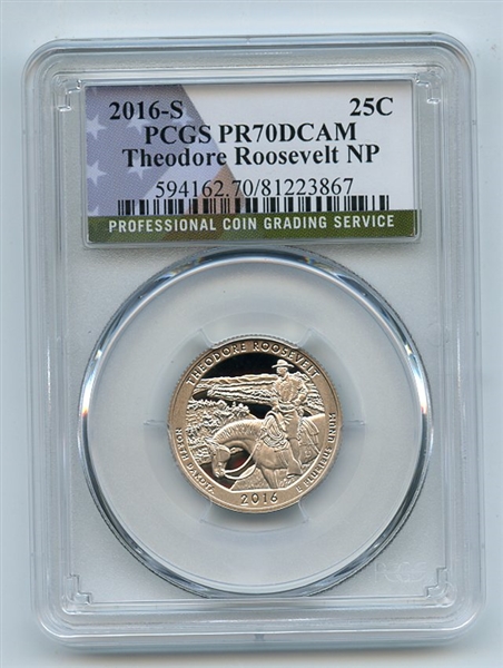 2016 S 25C Clad Theodore Roosevelt Quarter PCGS PR70DCAM