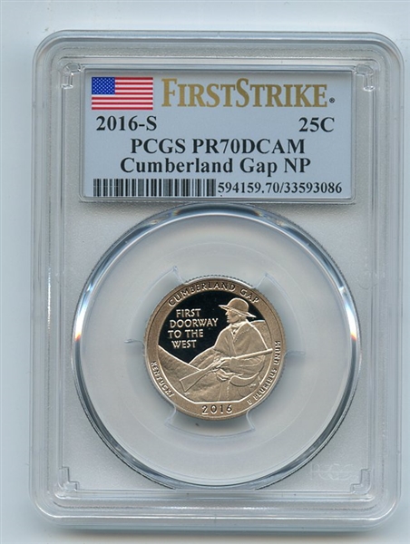 2016 S 25C Clad Cumberland Gap Quarter PCGS PR70DCAM First Strike