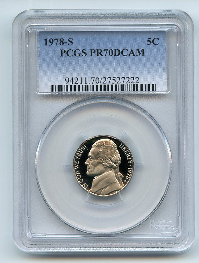 Lot Detail - 1978 S 5C Jefferson Nickel Proof PCGS PR70DCAM